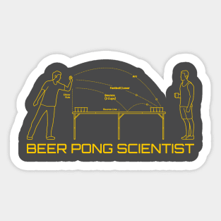 Beer Pong Scientist, Funny Drinking Games Sticker